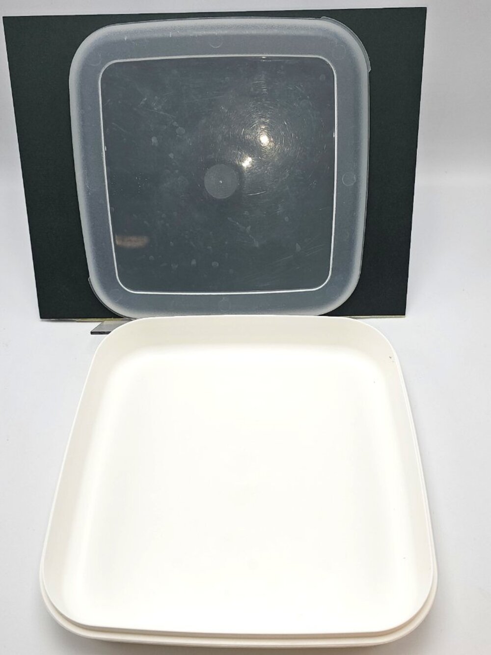 Craftstor Craftstorables Storage Tray Lid 9" Square Undivided Box White Plastic